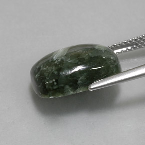 Séraphinite vert naturelle coupe coussin, 5,80 ct, opaque