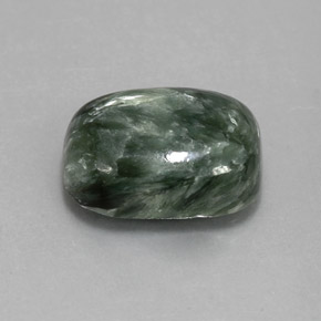 Séraphinite vert naturelle coupe coussin, 6,35 ct, opaque