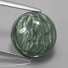 Séraphinite Vert naturelle Coupe roude, 4.84 ct, Opaque