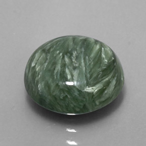 Séraphinite Vert naturelle Coupe roude, 4.84 ct, Opaque