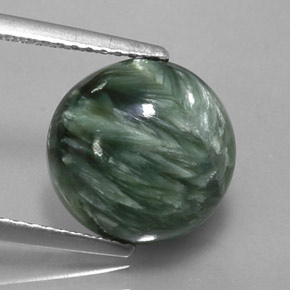 Séraphinite vert naturelle coupe roude, 4,23 ct, opaque