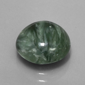 Séraphinite vert naturelle coupe roude, 4,23 ct, opaque