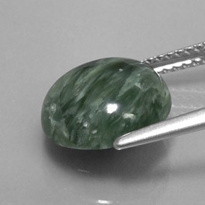 Séraphinite vert naturelle coupe roude, 4,23 ct, opaque