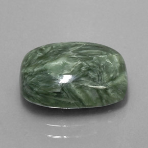 Séraphinite vert naturelle coupe coussin, 6,06 ct, opaque