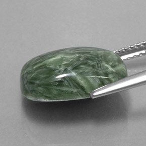Séraphinite vert naturelle coupe coussin, 6,06 ct, opaque