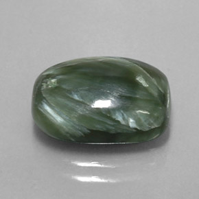Séraphinite Vert naturelle Coupe coussin, 5.80 ct, Opaque