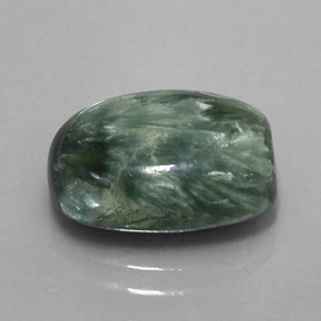 Séraphinite Vert naturelle Coupe coussin, 5.83 ct, Opaque