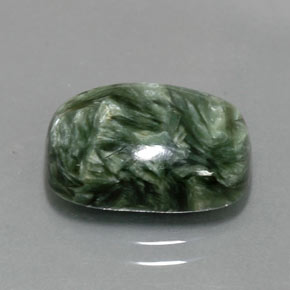 Séraphinite vert naturelle coupe coussin, 5,70 ct, opaque