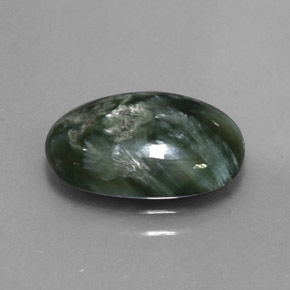 Séraphinite vert naturelle coupe ovale, 3,20 ct, opaque