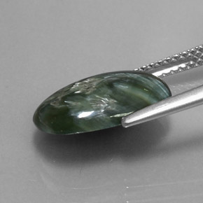 Séraphinite vert naturelle coupe ovale, 3,20 ct, opaque