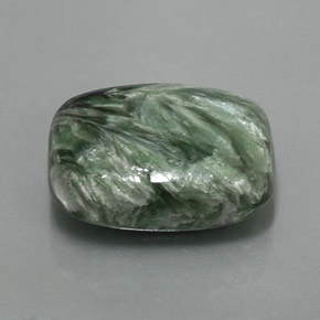 Séraphinite vert naturelle coupe coussin, 6,09 ct, opaque