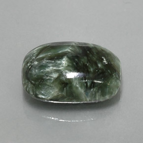 Séraphinite vert naturelle coupe coussin, 5,73 ct, opaque