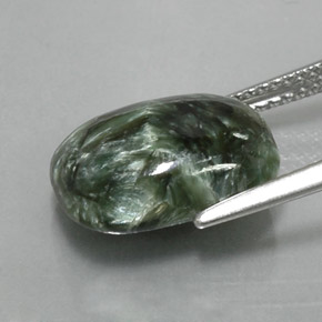 Séraphinite vert naturelle coupe coussin, 5,73 ct, opaque