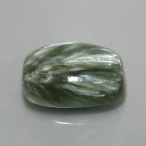 Séraphinite Vert naturelle Coupe coussin, 5.80 ct, Opaque
