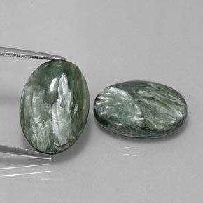 Achetez naturel ct vert séraphinite gems, coupe ovale, en provenance russie chez gemselect. en stock, livraison internationale!