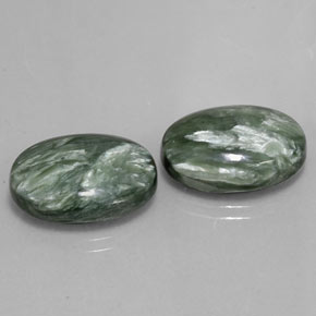 Achetez naturel ct vert séraphinite gems, coupe ovale, en provenance russie chez gemselect. en stock, livraison internationale!