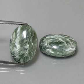 Achetez naturel ct vert séraphinite gems, coupe ovale, en provenance russie chez gemselect. en stock, livraison internationale!