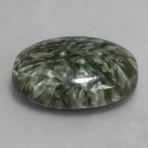 Séraphinite vert naturelle coupe ovale, 9,70 ct, opaque