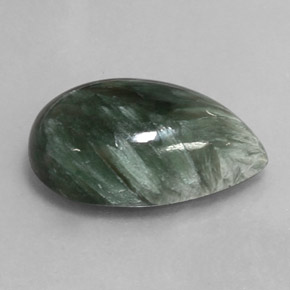Séraphinite vert naturelle en forme de poire, 7,49 ct, opaque