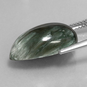 Séraphinite vert naturelle en forme de poire, 7,49 ct, opaque