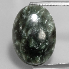 Séraphinite Vert naturelle Coupe ovale, 10.02 ct, Opaque