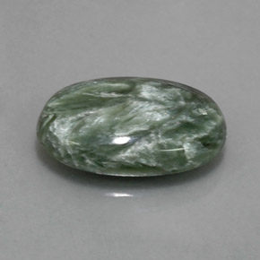 Séraphinite Vert naturelle Coupe ovale, 6.95 ct, Opaque