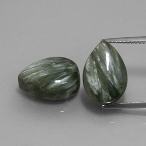 Achetez naturel 11,51ct vert séraphinite gems, en forme de poire, en provenance russie chez gemselect. en stock, livraison internationale!