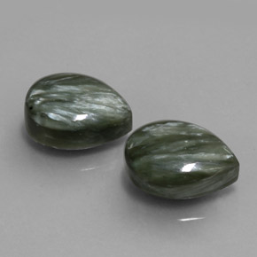 Achetez naturel 11,51ct vert séraphinite gems, en forme de poire, en provenance russie chez gemselect. en stock, livraison internationale!