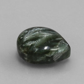 Séraphinite Vert naturelle En forme de poire, 5.89 ct, Opaque
