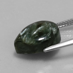 Séraphinite Vert naturelle En forme de poire, 5.89 ct, Opaque