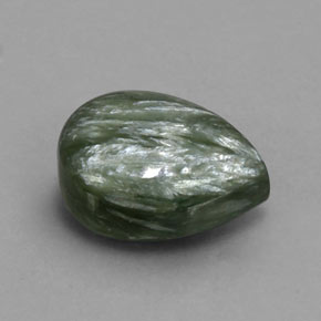Séraphinite Vert naturelle En forme de poire, 6.37 ct, Opaque