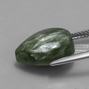 Séraphinite Vert naturelle En forme de poire, 6.37 ct, Opaque