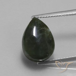 Séraphinite Forêt verte naturelle En forme de poire, 5.86 ct, Opaque
