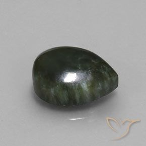 Séraphinite Forêt verte naturelle En forme de poire, 5.86 ct, Opaque