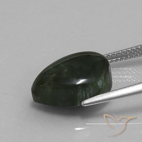 Séraphinite Forêt verte naturelle En forme de poire, 5.86 ct, Opaque
