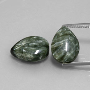 Achetez naturel 9,45ct vert séraphinite gems, en forme de poire, en provenance russie chez gemselect. en stock, livraison internationale!