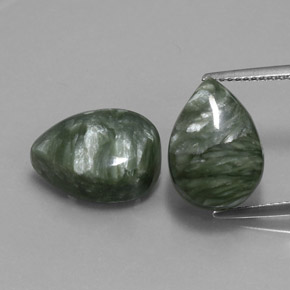 Achetez naturel ct vert séraphinite gems, en forme de poire, en provenance russie chez gemselect. en stock, livraison internationale!