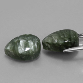Achetez naturel ct vert séraphinite gems, en forme de poire, en provenance russie chez gemselect. en stock, livraison internationale!