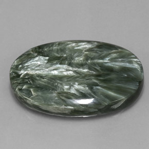 Séraphinite Vert naturelle Coupe ovale, 51.91 ct, Opaque