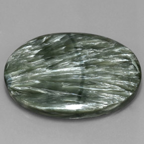 Séraphinite vert naturelle coupe ovale, 54,90 ct, opaque