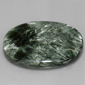 Séraphinite vert naturelle coupe ovale, 59,99 ct, opaque