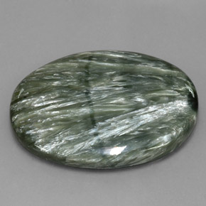 Séraphinite vert naturelle coupe ovale, 49,44 ct, opaque