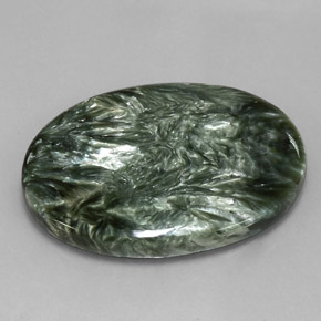 Séraphinite Vert naturelle Coupe ovale, 55.55 ct, Opaque