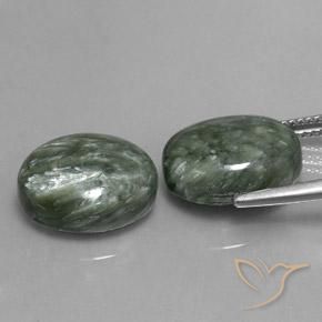 Shop natural 12.50ct Vert moyen Séraphinite gems, ovale, from Russie at GemSelect. In stock, global shipping!