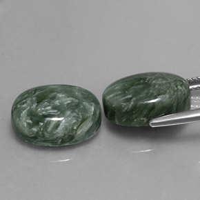 Achetez naturel 13,60ct vert séraphinite gems, coupe ovale, en provenance russie chez gemselect. en stock, livraison internationale!