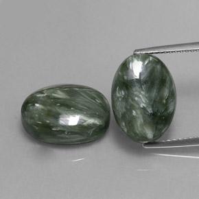 Achetez naturel 12,97ct vert séraphinite gems, coupe ovale, en provenance russie chez gemselect. en stock, livraison internationale!