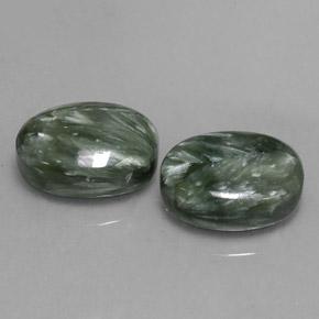 Achetez naturel 12,97ct vert séraphinite gems, coupe ovale, en provenance russie chez gemselect. en stock, livraison internationale!
