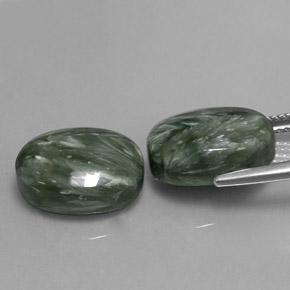 Achetez naturel 12,97ct vert séraphinite gems, coupe ovale, en provenance russie chez gemselect. en stock, livraison internationale!