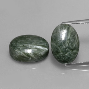 Achetez naturel ct vert séraphinite gems, coupe ovale, en provenance russie chez gemselect. en stock, livraison internationale!