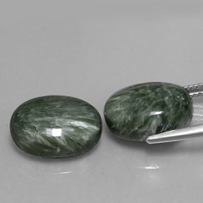 Achetez naturel ct vert séraphinite gems, coupe ovale, en provenance russie chez gemselect. en stock, livraison internationale!